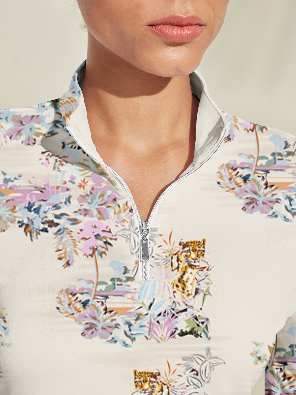 Botanical Energy Silky Golf Shirt Quarterzip UPF50+