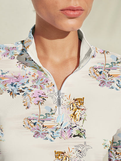 Botanical Energy Silky Golf Shirt Quarterzip UPF50+