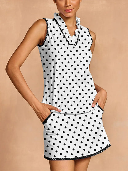 Hyper-prep Ruffle V-hals Tanktop UPF50+