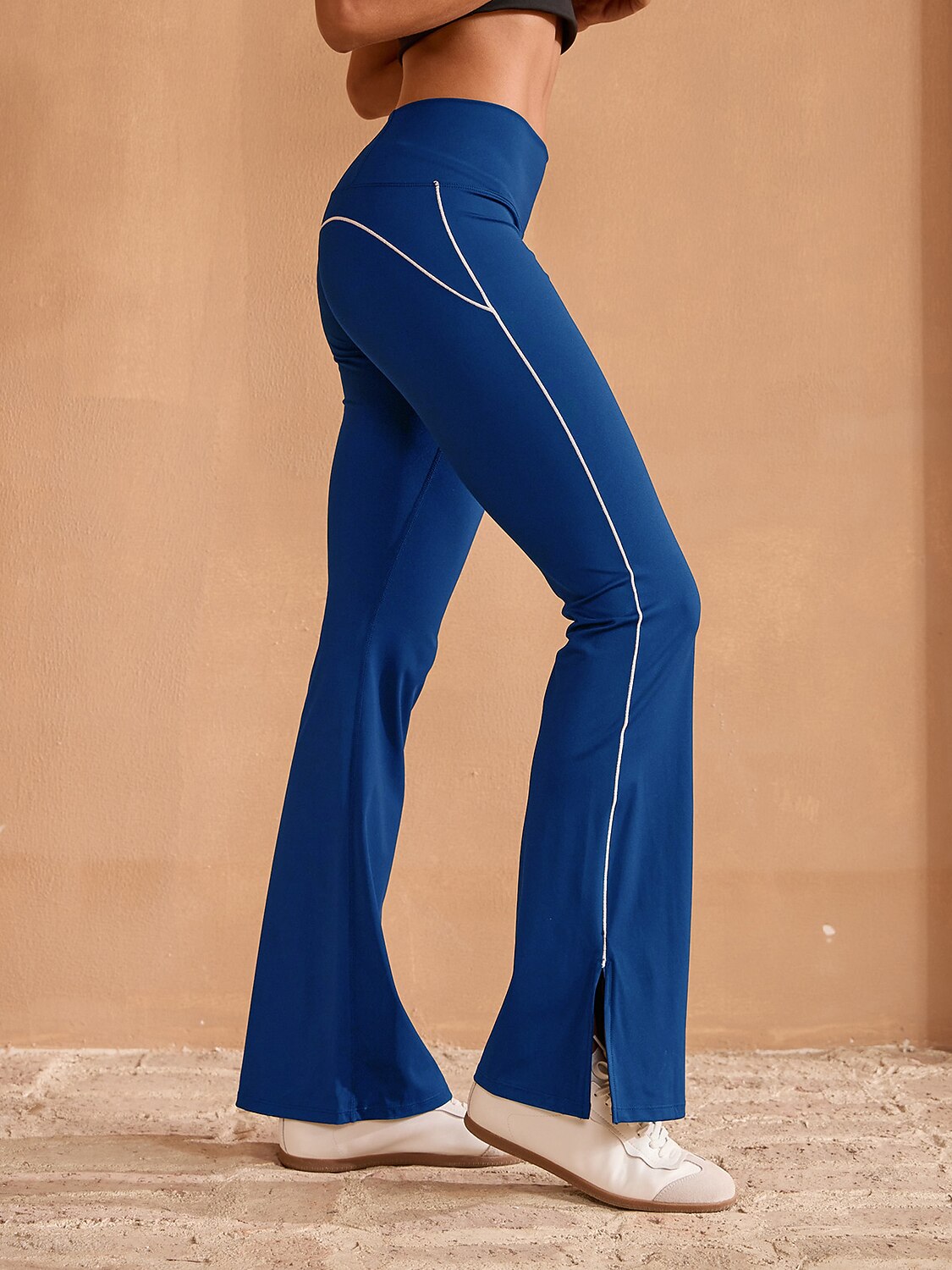 Mehr als Basic High Waist 35 Zoll Geschnittene Ausgestellte Hose