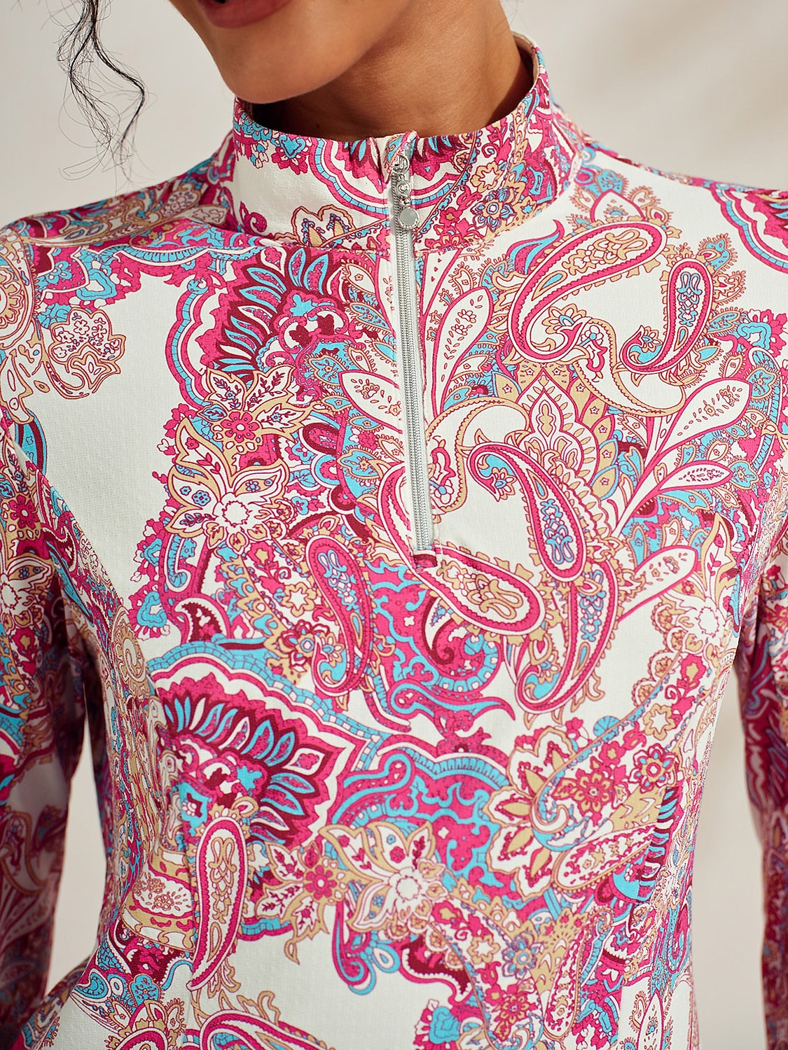 Premium Long Sleeve Mock Neck Quarterzip UPF50+