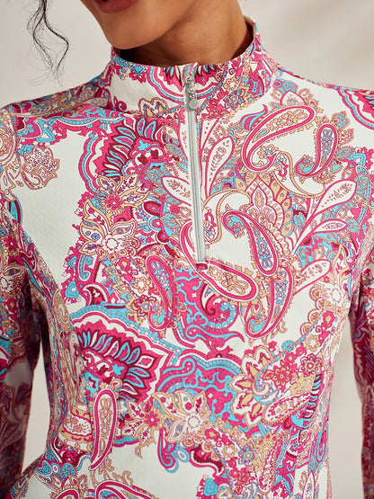 Premium Long Sleeve Mock Neck Quarterzip UPF50+