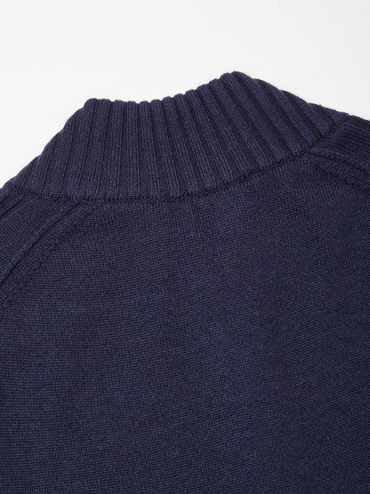 Aqua Wool Men's Dual-Zip Long Sleeve Sweater