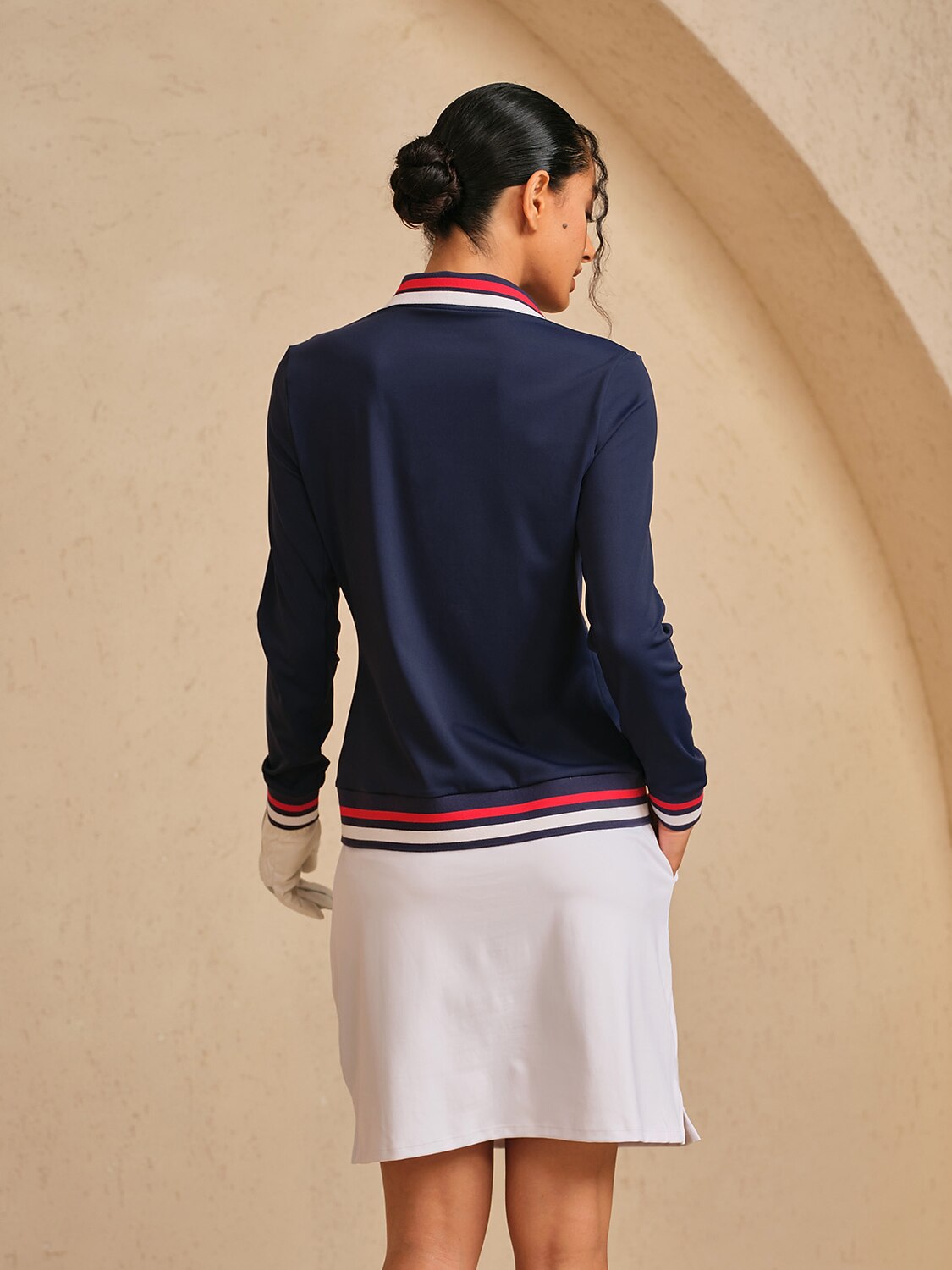 Navycore Color Block Geribbelde Golf Polo Shirt UPF50+