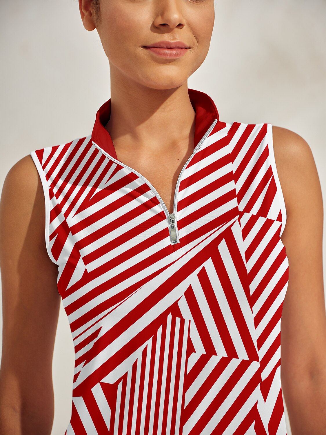 Playful Nautical Golf Shirt Quarterzip UPF50+
