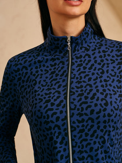 More Than Basic Ruffle Leopard Golf Jacket