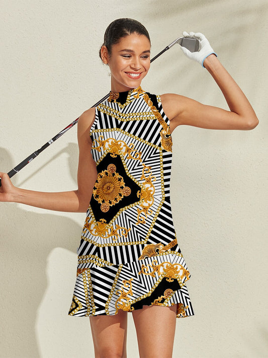Bold Baroque Ruffle 34.5 Inch Dress For Golf Pickleball & Tennis