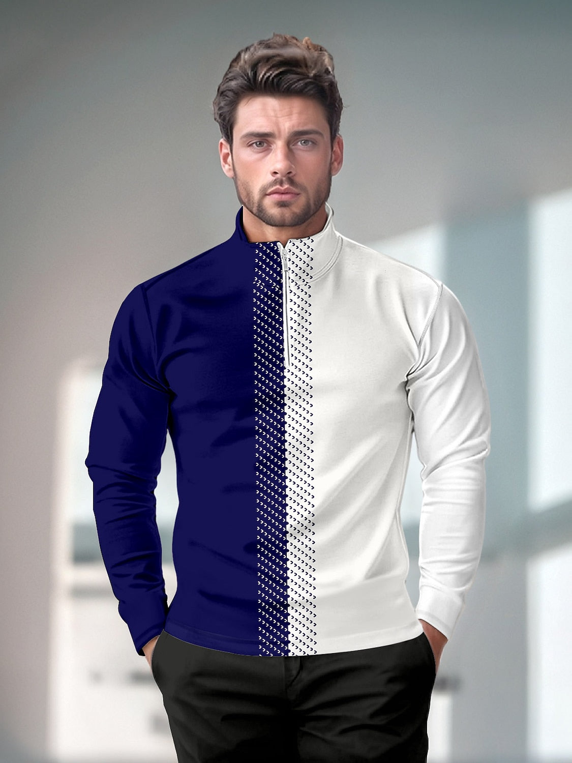 Not So Classic Camiseta de Golf para Hombre con Cuello Cuarto Cremallera UPF50+