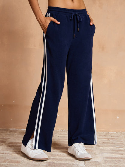 UltraSoft Velour 40 Inch Stretch Drawstring Wide Leg Pants