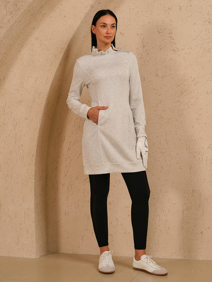 UltraSoft Long Sleeve Ruffle 36.5 Inch Dress