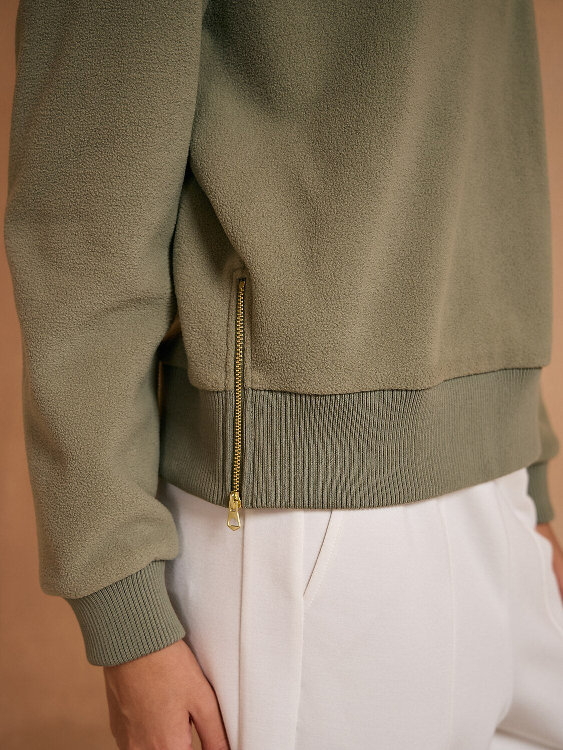 UltraSoft Cloud Fleece Trimmed Quarterzip Sweatshirt