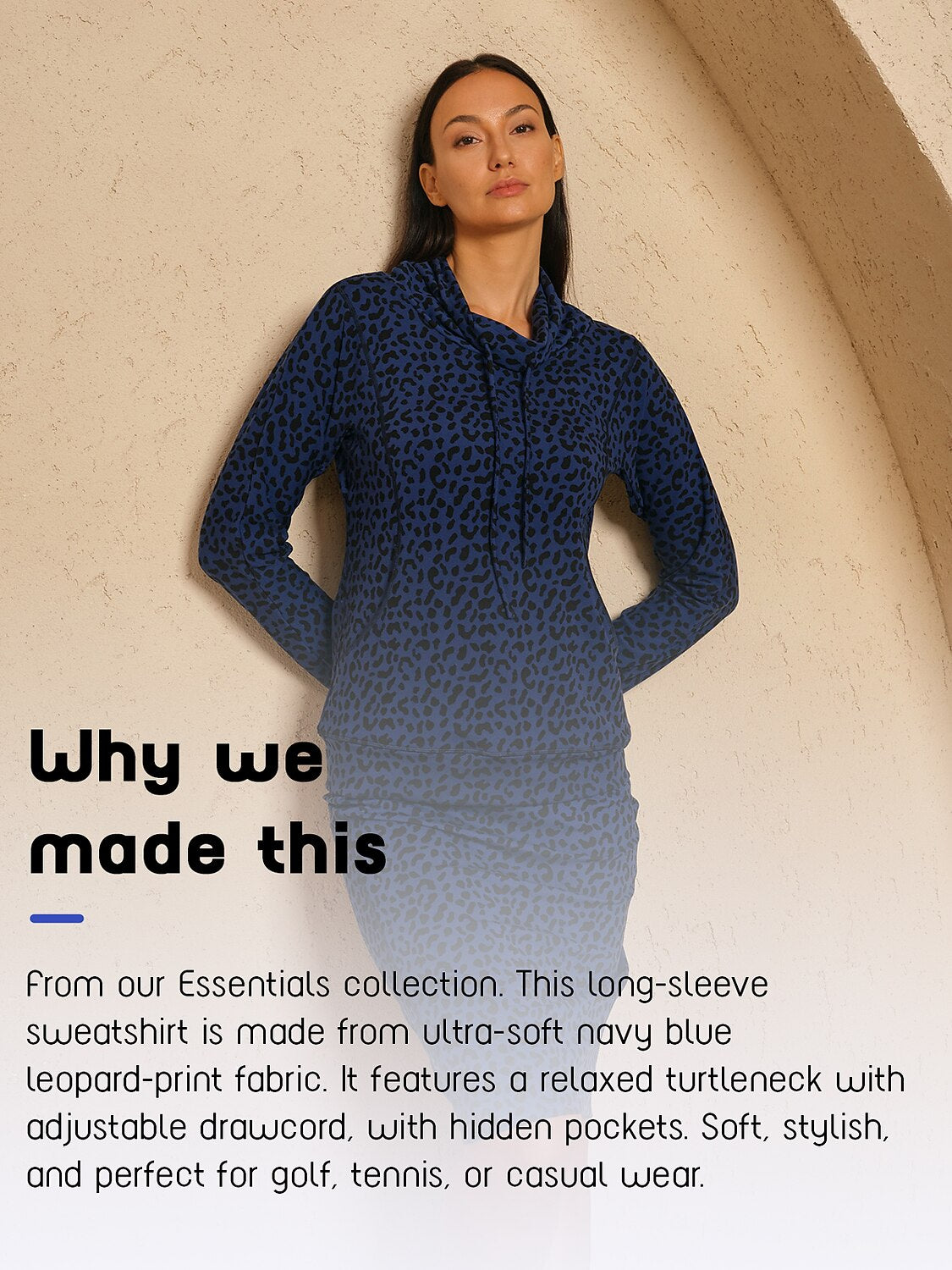 More Than Basic Leopard Lace Up Golf Sweatshirt