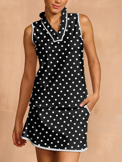 ハイパープレップ ラッフル Vネック タンクトップ UPF50+