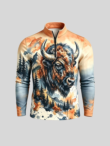 Wildlife Party Men's Golf Shirt Quarterzip UPF50+