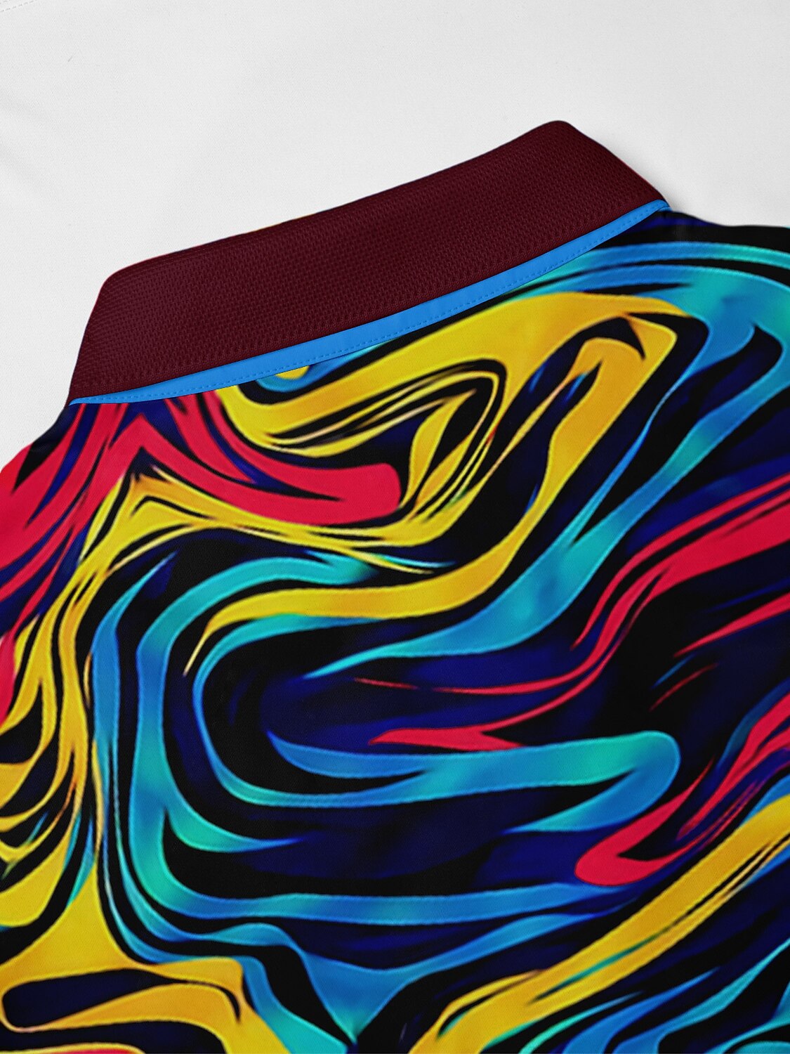 Inked Skins Men's Ribbed Collar Polo Top UPF50+