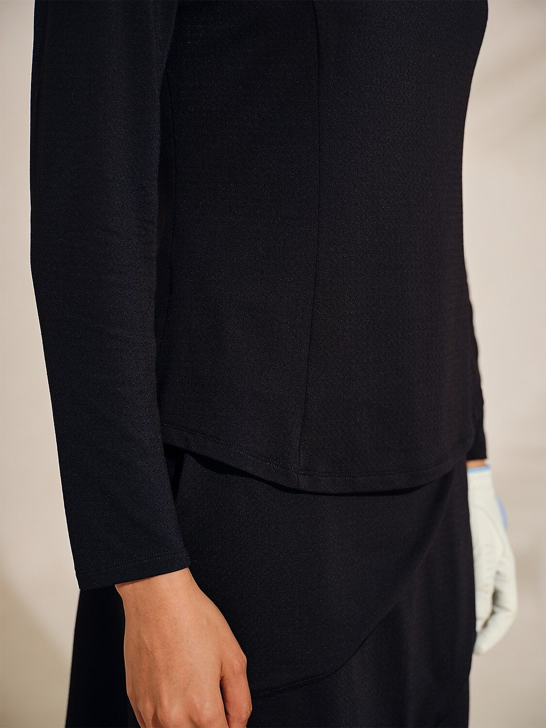 Malla de Cuello Alto con Cremallera Cuadrante y Mangas Largas Premium UPF50+