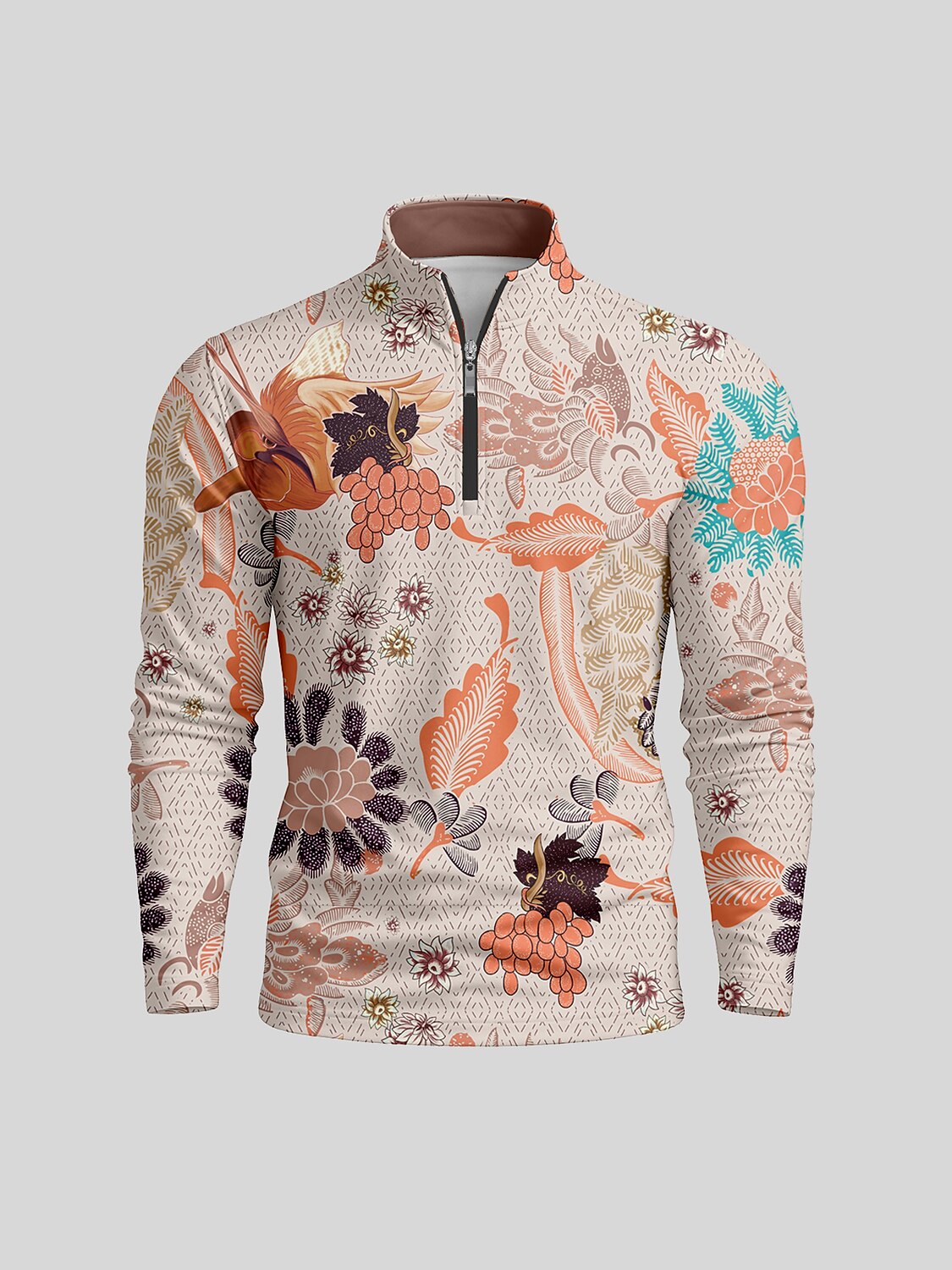 Hyped-up Tropical Men's Golf Shirt Quarterzip UPF50+