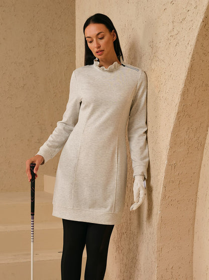 UltraSoft Long Sleeve Ruffle 36.5 Inch Dress