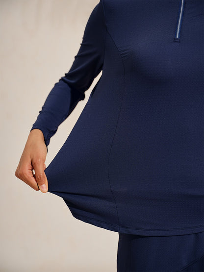 Ultrasoft Premium Long Sleeve Mock Neck Mesh Quarterzip UPF50+