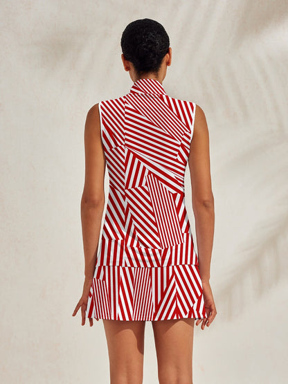 Playful Nautical Golf Shirt Quarterzip UPF50+