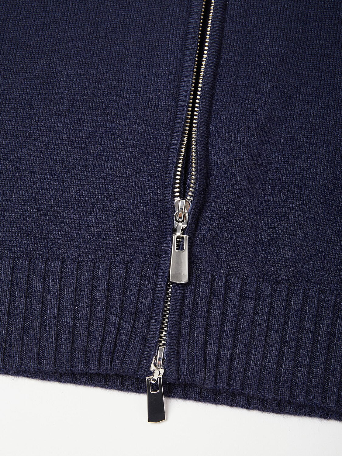 Aqua Wool Men's Dual-Zip Long Sleeve Sweater