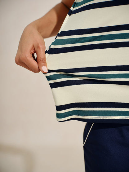 Navycore Sleeveless Colorblock Pique Golf Polo Shirt