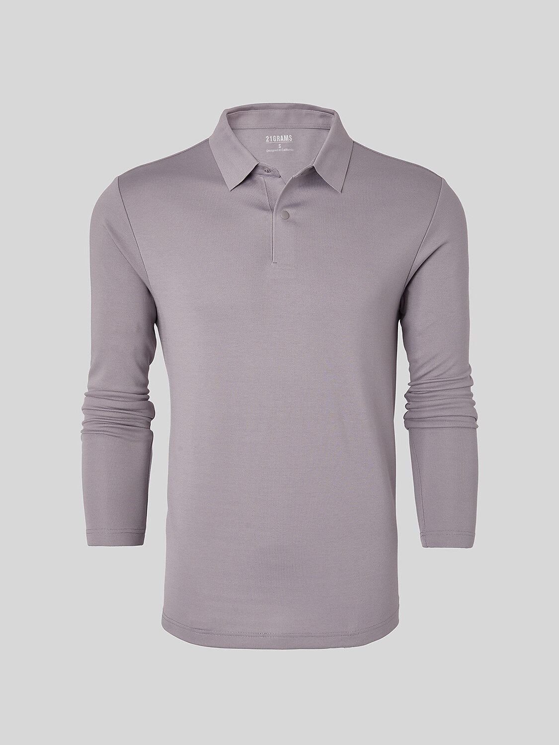 Aqua Wool Camisa Polo de Manga Larga para Hombre con Botones a Presión
