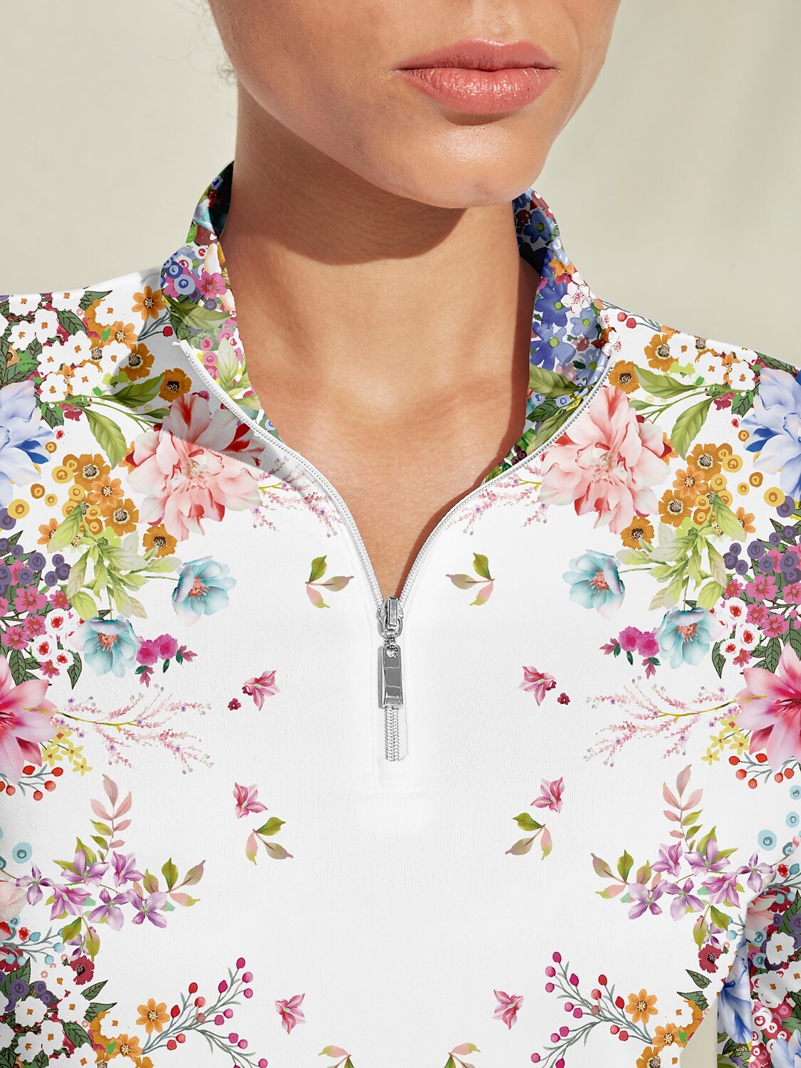 Botanical Energy Silky Golf Shirt Quarterzip UPF50+