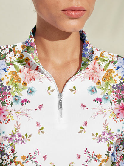 Botanical Energy Silky Golf Shirt Quarterzip UPF50+
