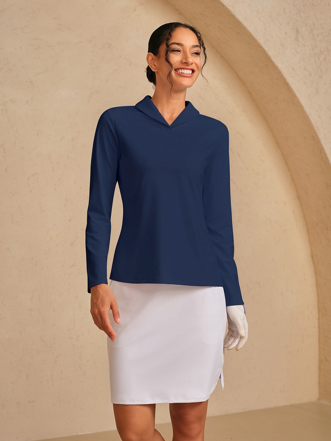 More Than Basic Camisa de Golf con Cuello de Chal