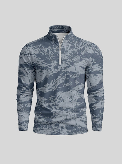 Inked Skins Camisa de Golf para Hombre con Cuello Cuarto Cremallera UPF50+