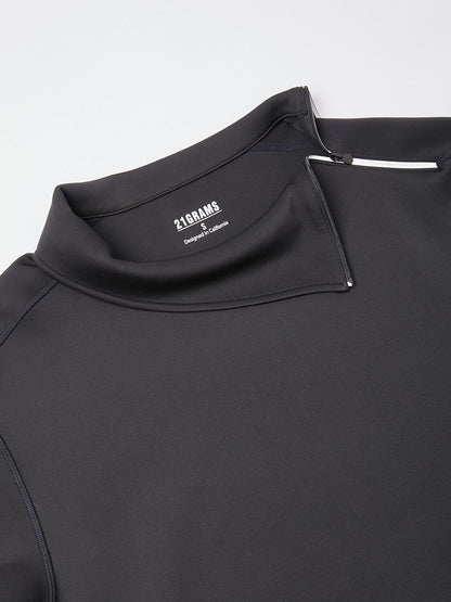 Sudadera básica para hombre con cuello irregular y cremallera, manga larga