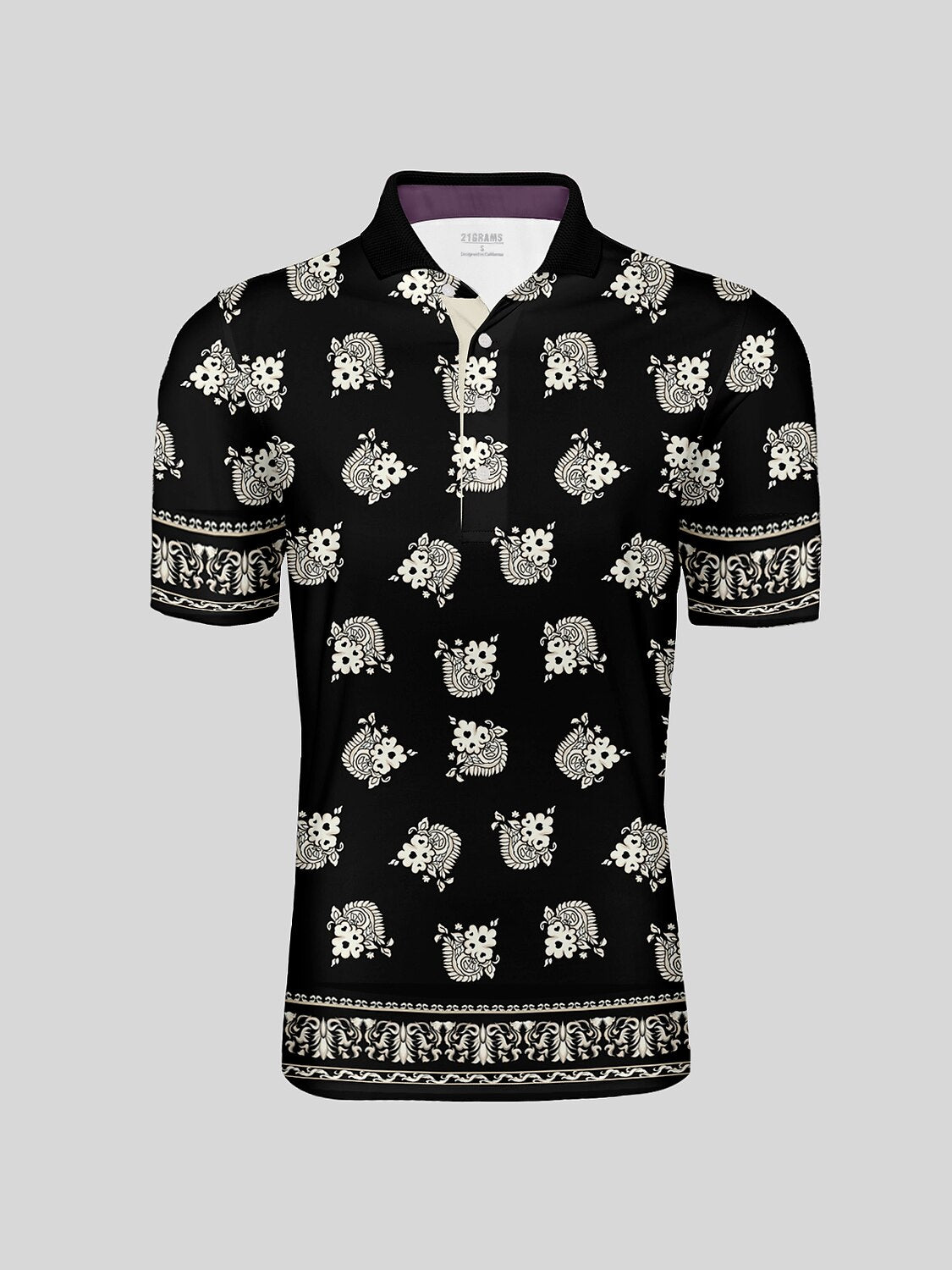 Botanical Energy Men's Ribbed Collar Polo Top UPF50+