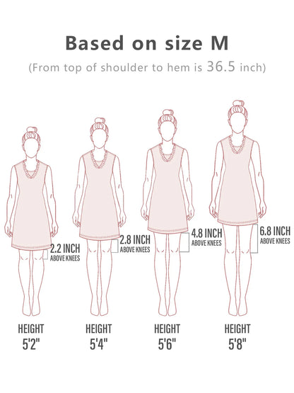 Mehr als Basic ärmelloses V-Ausschnitt-Kleid mit Rüsche, 36,5 Zoll, UPF50+