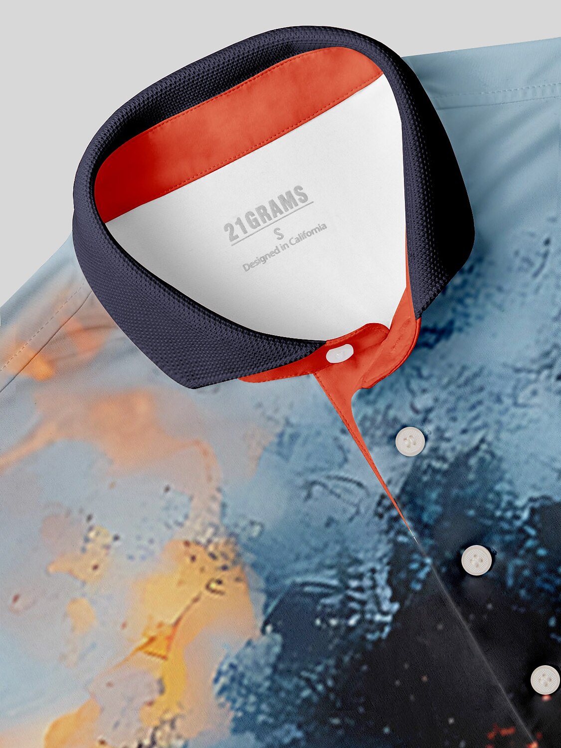 Playful Nautical Men's Ribbed Collar Polo Top UPF50+