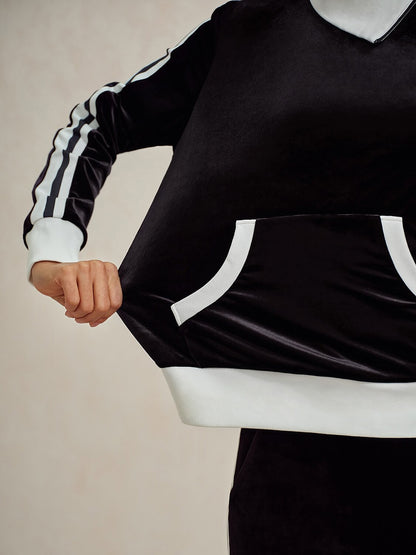 UltraSoft Velvet Sudadera de Manga Larga con Cuello Asimétrico