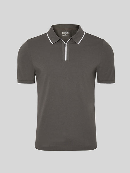 NaturalComfy Polo de Hombre de Manga Corta con Cuello Cuarto de Cremallera
