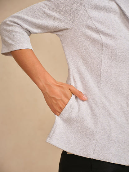 ラグジュアリー限定版 3/4スリーブ 光沢ラペルジャケット