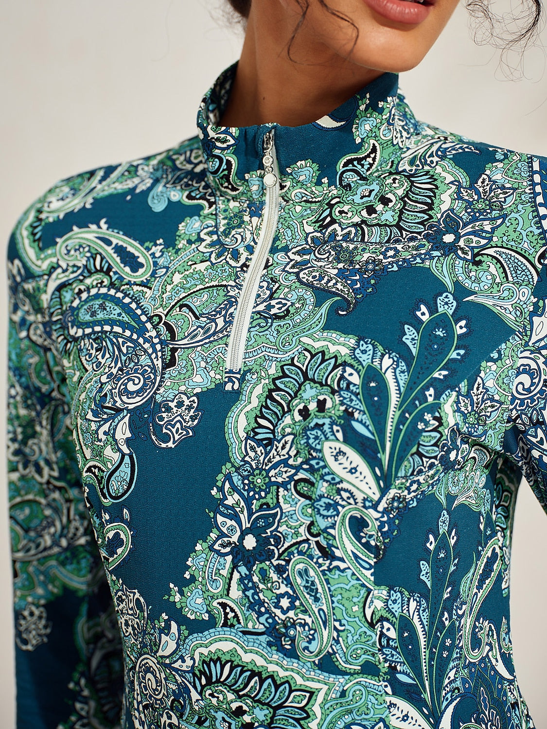 Premium Long Sleeve Mock Neck Quarterzip UPF50+