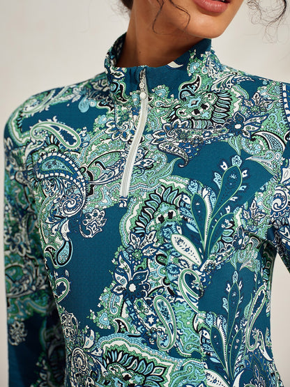 Premium Long Sleeve Mock Neck Quarterzip UPF50+