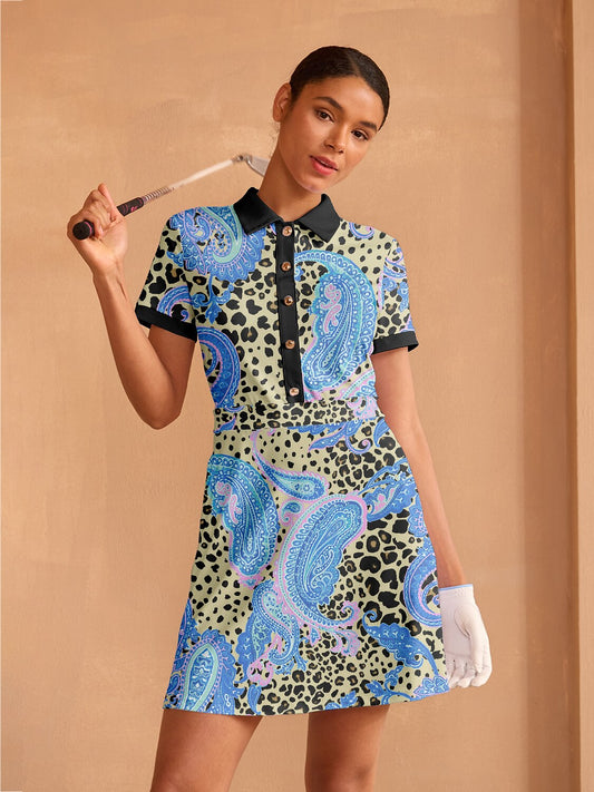 Wildlife Party Short Sleeve A-Line 36.5 Inch Dress