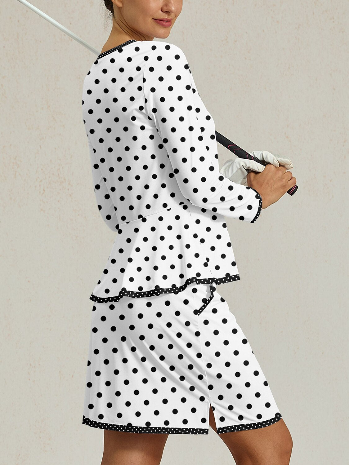 Hyper-prep Polo Top con Volantes Sedosos UPF50+