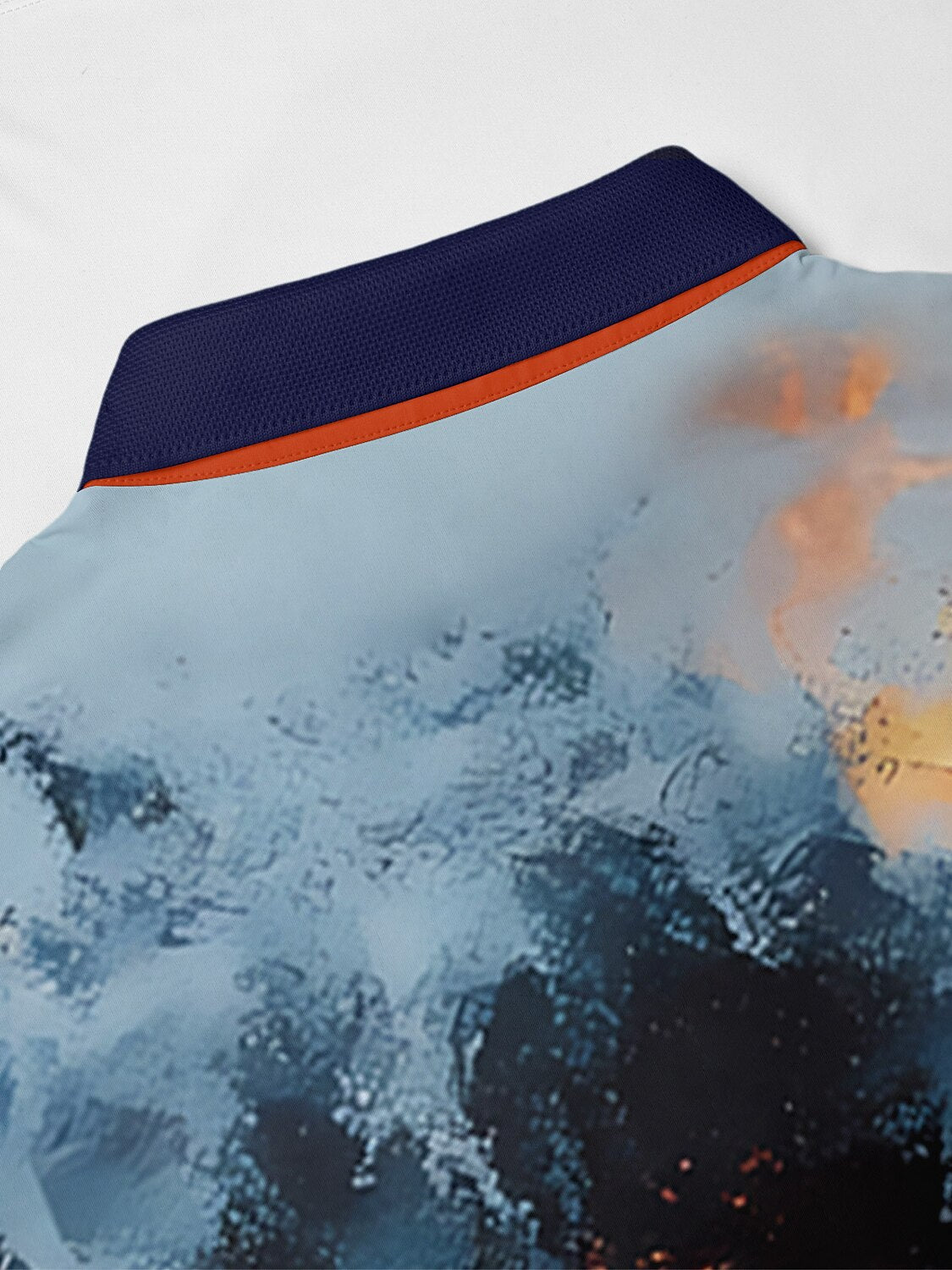 Playful Nautical Men's Ribbed Collar Polo Top UPF50+