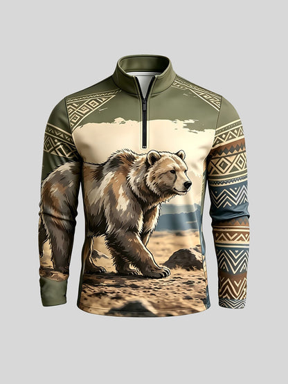 Wildlife Party Men's Golf Shirt Quarterzip UPF50+