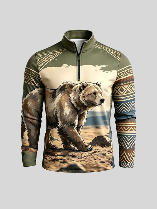Wildlife Party Men's Golf Shirt Quarterzip UPF50+