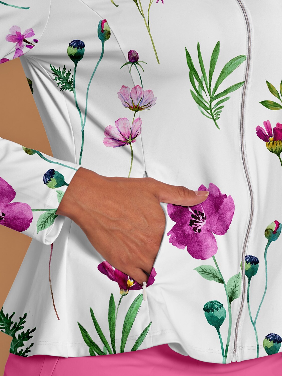 Botanical Energy Giacca da Golf con Volant Protezione Solare