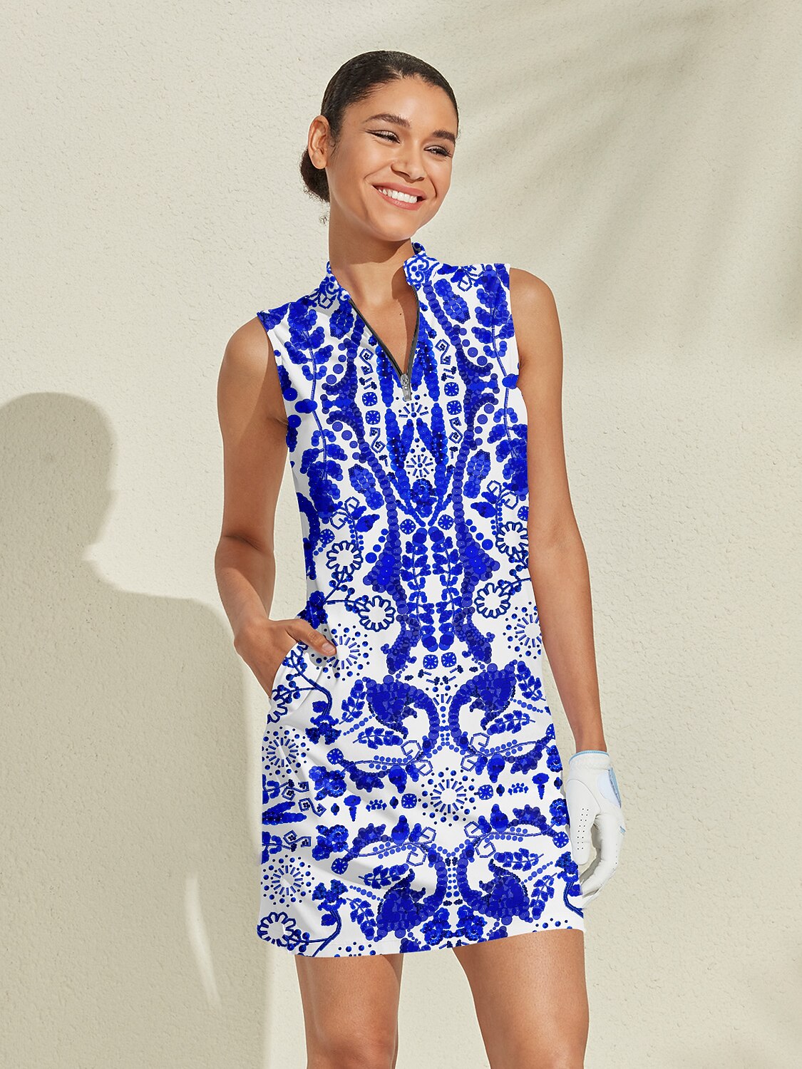 Pretty Feminine Sleeveless 36.5 Inch Dress UPF50+