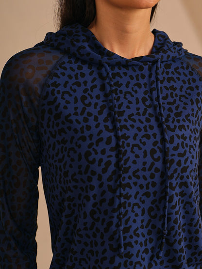 ベーシック以上のレオパードメッシュゴルフフーディー