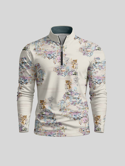 Botanical Energy Men's Golf Shirt Quarterzip UPF50+