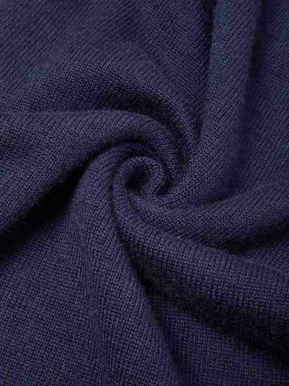 Aqua Wool Men's Dual-Zip Long Sleeve Sweater